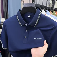 Polo d'été pour homme, nouveau modèle à col revers et manches courtes, design haut de gamme, imprimé lettres de marque, t-shirt décontracté et confortable 2