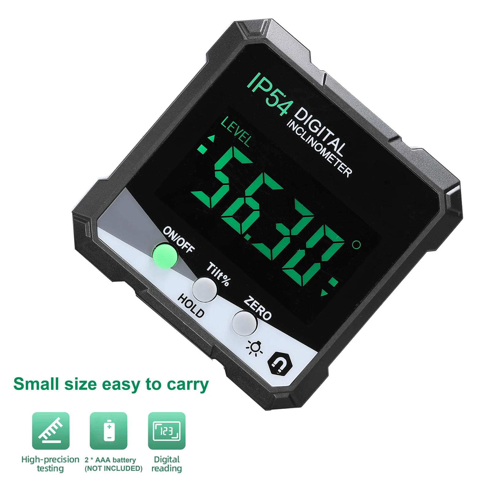 4*90&deg; Digital Inclinometer LCD Backlight Digital Protractor Slope Meter Angle Ruler Single-side Magnetic Protractor