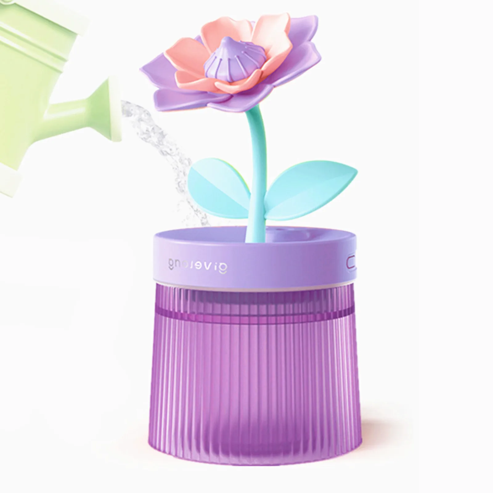 

260ml Simulation Flower Colorful Night Light USB Ultrasonic Air Humidifiers Cute Diffusers for Home Office Desk