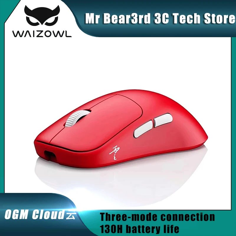 

Waizowl OGM Cloud E-Sports Mosue Tri Mode Bluetooth Wireless Paw3395 Lightweight Mouse Ergonomics Accessory For Computer Pc Gift