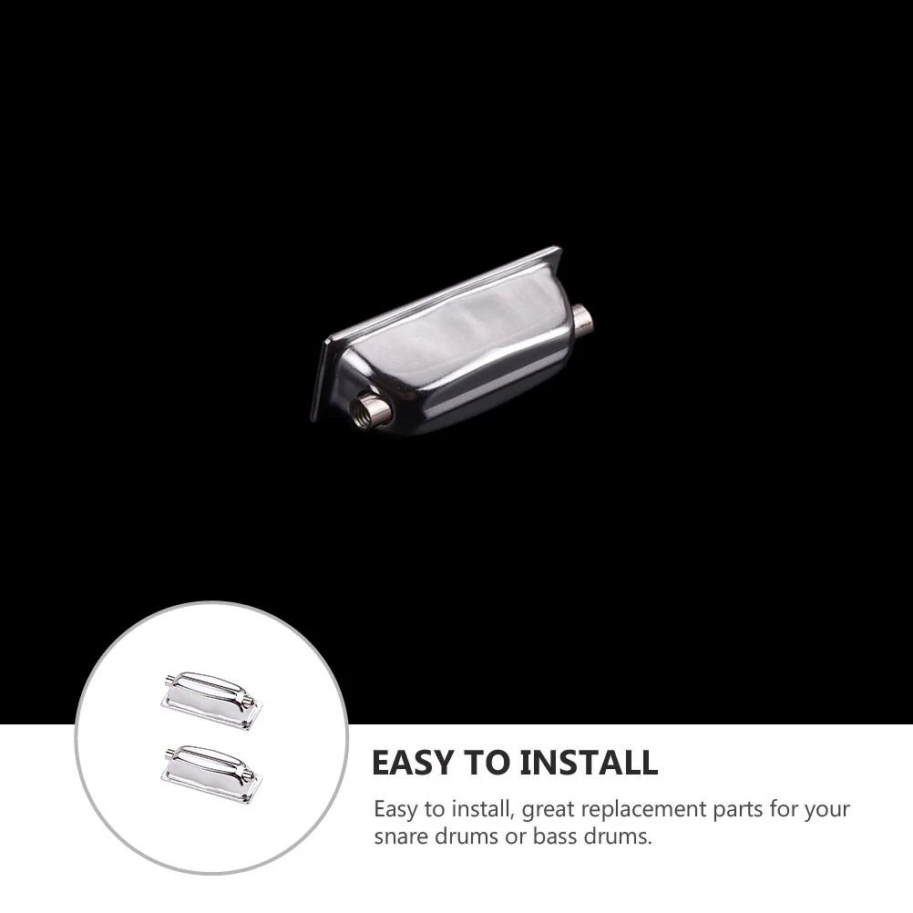 2 Drum Hook Snare Lugs Metal Double End Bass Drum Connector Strong WC27D Easy Install Replacement Parts