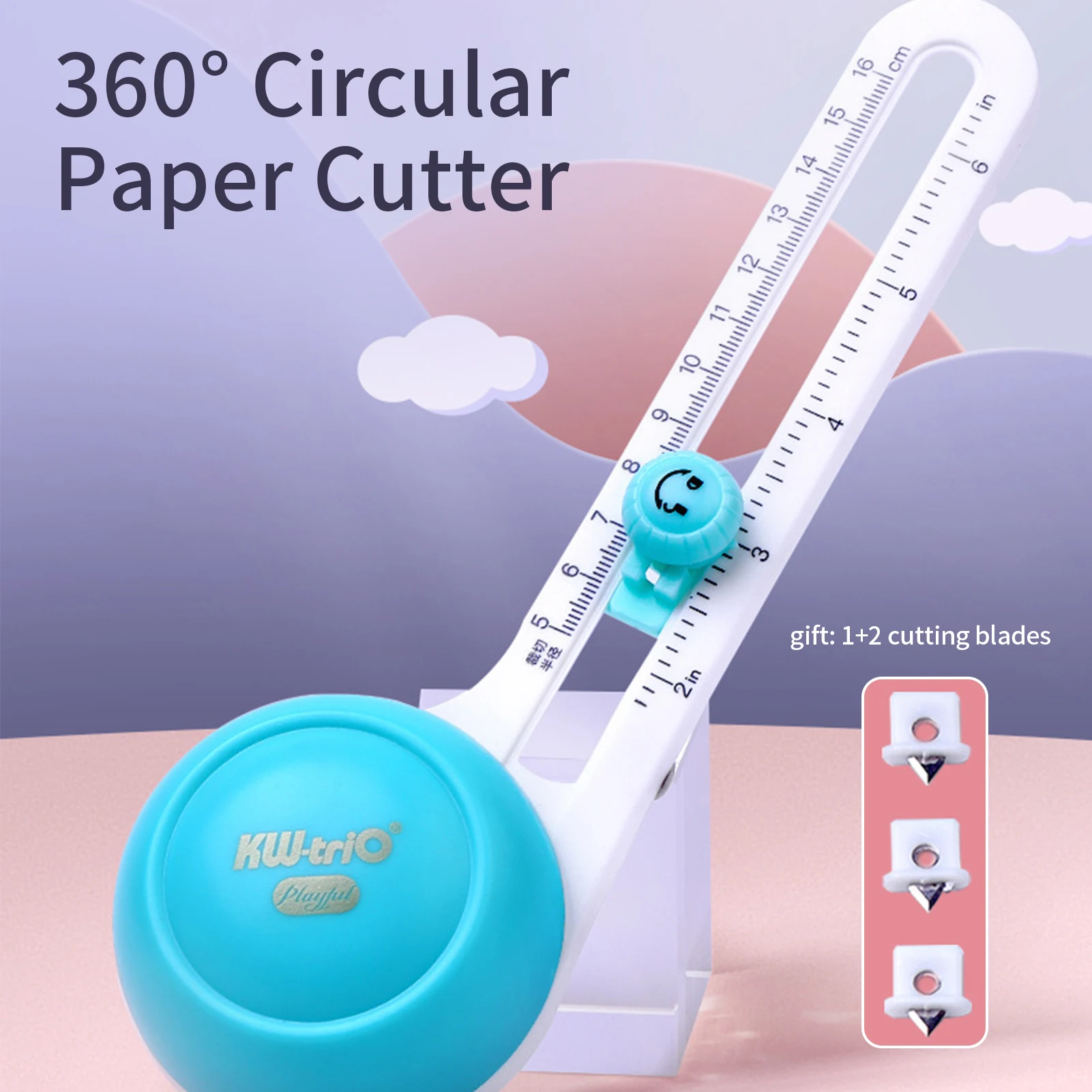 KW-triO Circular Paper Cutter Rotary Circle Cutter Manual Round Cutting Tool Paper Trimmer Scrapbooking Tool Replacement Cutter