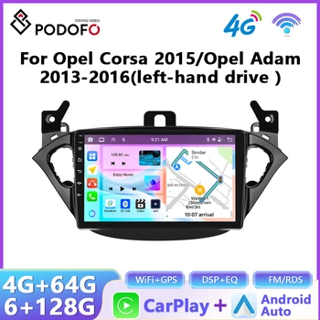 Radio de coche Podofo CarPlay Android Auto para Opel Corsa 2015/Opel Adam 2013-2016 con navegación GPS, radio multimedia 2Din para coche. 1