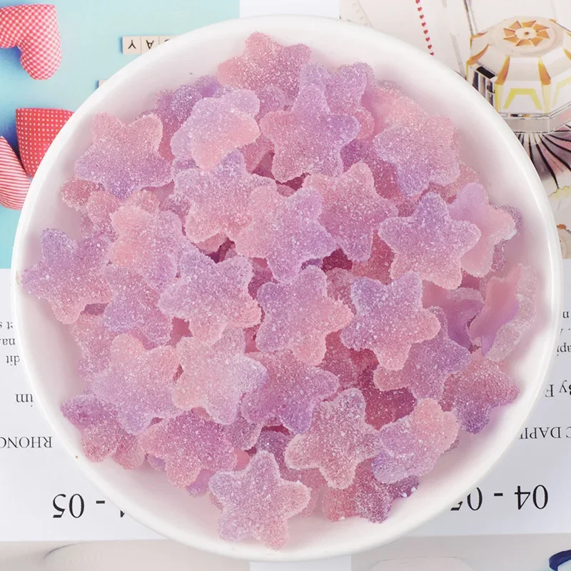 Mini Simulation Soft Candy Five-pointed Star DIY Accessories Earring Material Fake Fudge Hairpin Decoration 50Pcs