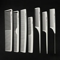 Mythus Series Carbon Antistatic White Comb For Hairdressing Long Heat Resistant Barber Haircutting Comb With Hook Design M-6500 2