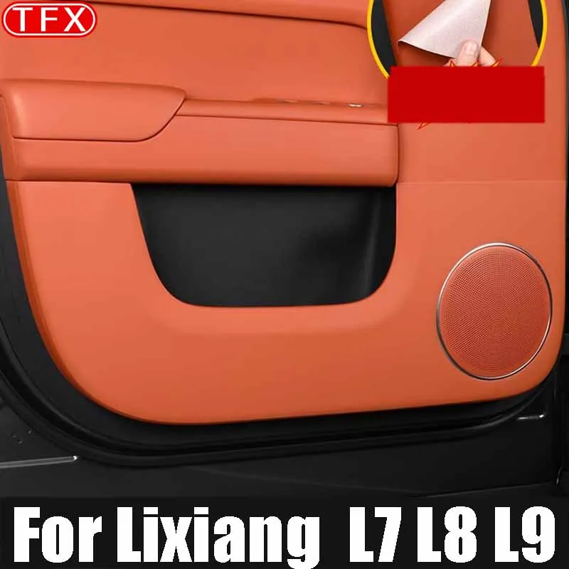 

For Lixiang L7 L8 L9 Car Door Kick Pad Leather Automotive Products Protection Stickers Door Panel Anti-scratch Auto Accessories