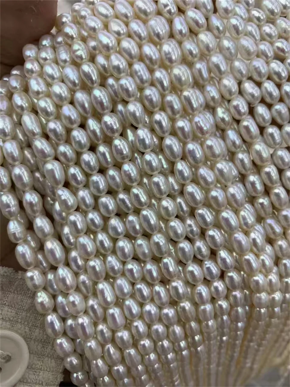 100% Natural Freshwater Pearl 1-4A Beads Rice Shape Punch Loose Beads for Jewelry Making DIY Necklace Bracelet 3
