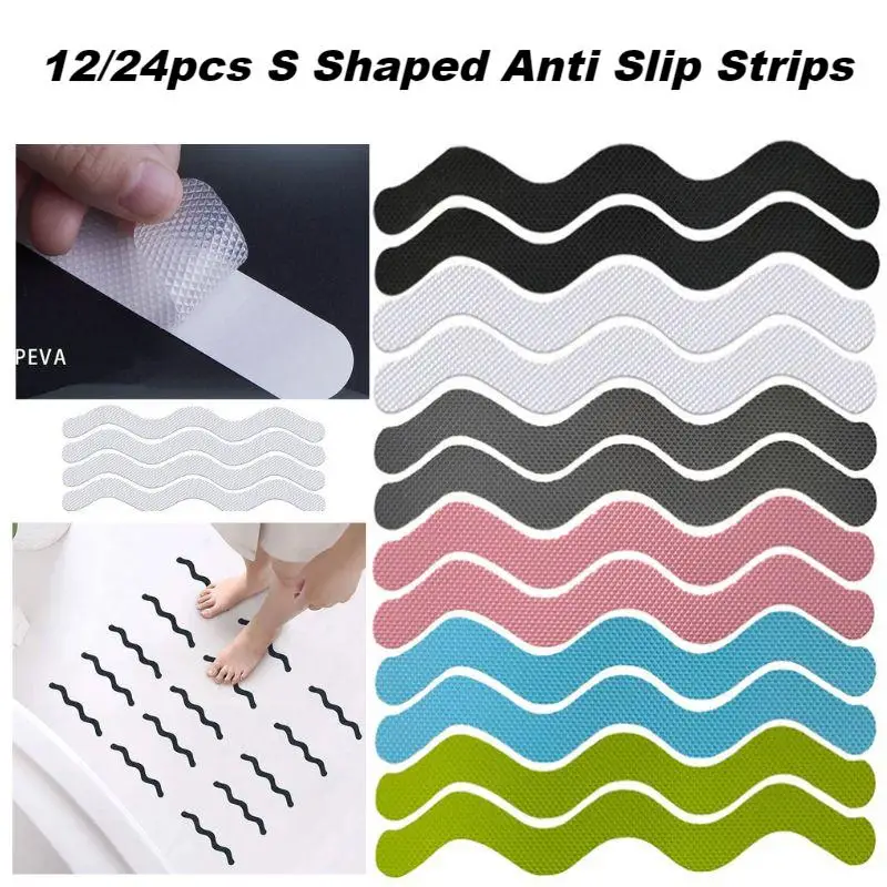 1224pcsAntiSlipStripsForShowerSShapedBathroomNonSlip