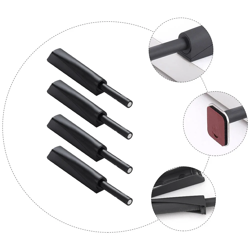 4 Pcs Cabinet Door Rebounder Push Latch Platinum Baking Mat Holder Furniture Hardware Automatic Door Closer Magnetic Bump