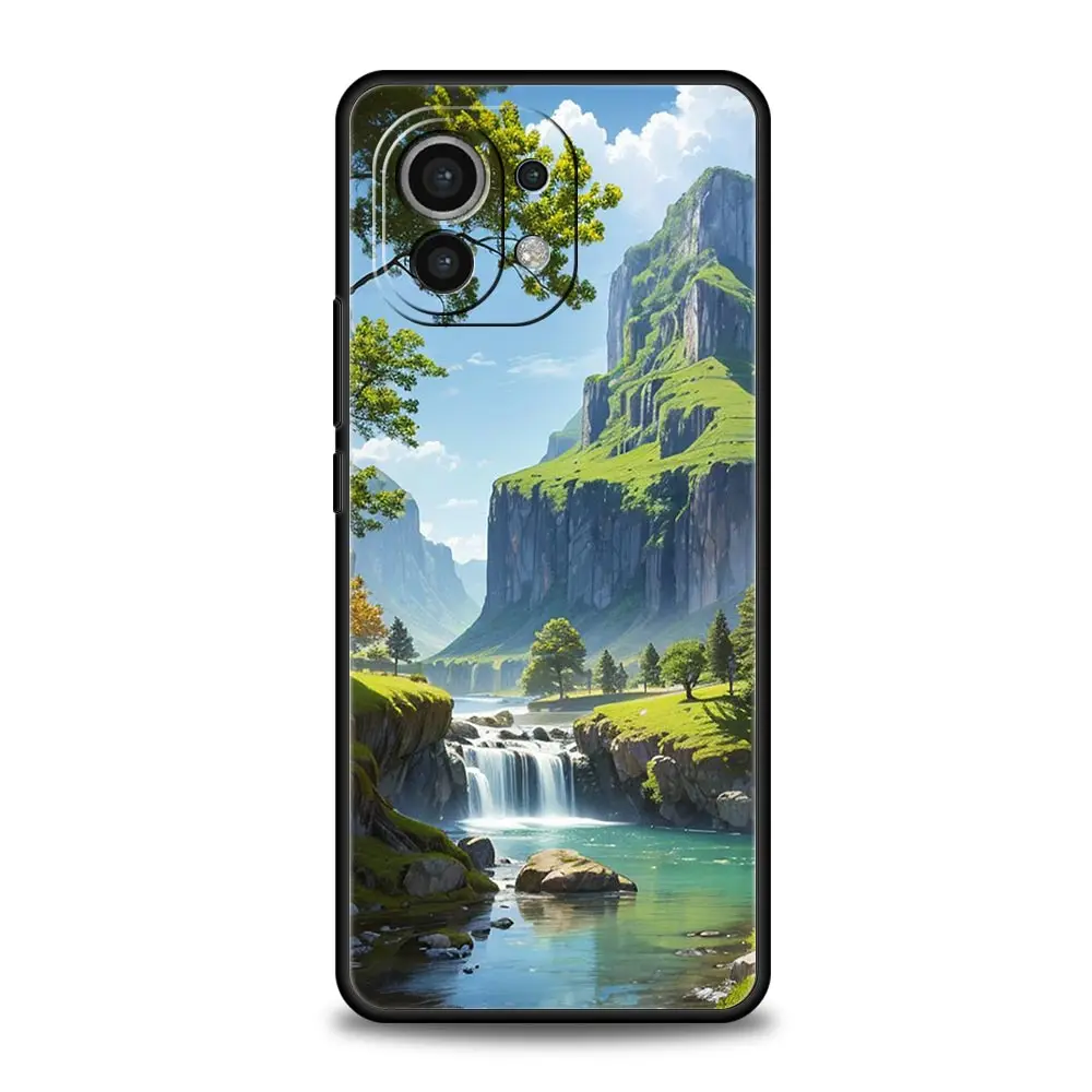 Landscape Art Phone Case, Vibrant Design Protective Cover