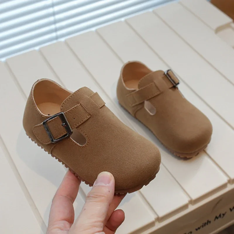 Kids Mary Jane Shoes 2024 Spring Autumn Children's Causal Simple Style Flats Shoes Versatile Non-slip Boys Girls Leather Shoes 4