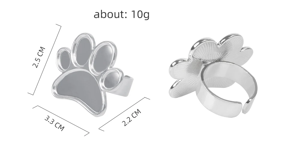 Description Picture 3 of item1Pc Metal Mini Nail Art Color Palette Cute Round/Footprint Design Finger Ring Mixing UV Gel Painting Tray Manicure Tools