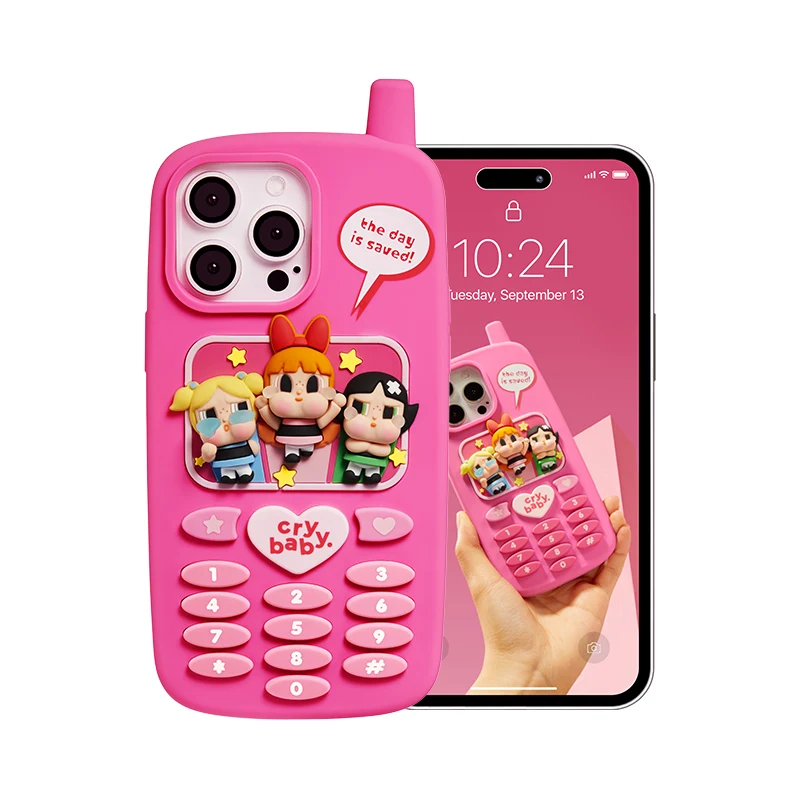 POP MART パワーパフガールズ ディスプレイケース ポップmart crybaby xパワーパフガールズシリーズフォンケース