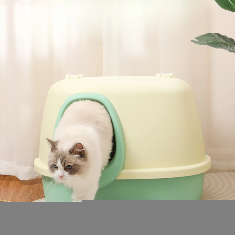 

Enclosed Indoor Villa Cat Bedpans Sandbox Portable Leak Proof Cat Bedpans Training Clean Katzen Toilette Cats Supplies WZ50CB