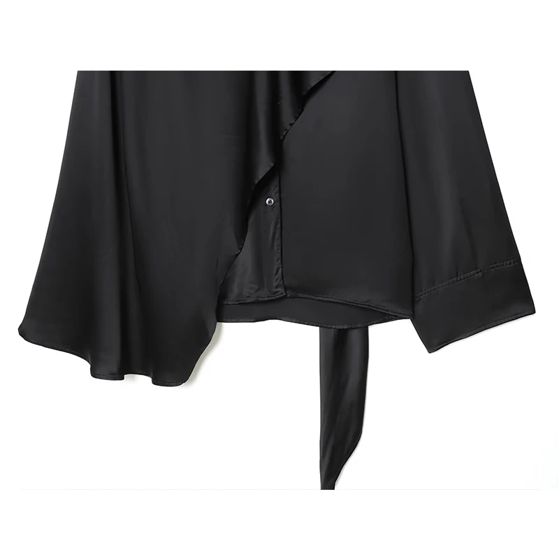 Autumn New Cloak Style Blouse Woman 2025 Women's Irregular Loose Solid Color Swing Neck Long Sleeve Shirts And Blouses Top ﻿