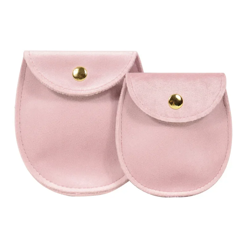3 sacchetti per gioielli in velluto con bottone automatico, 7,5 × 9,3 cm, portatili, per gioielli, piccoli gioielli, sacchetti regalo per caramelle, collane, bracciali, imballaggi, verde scuro