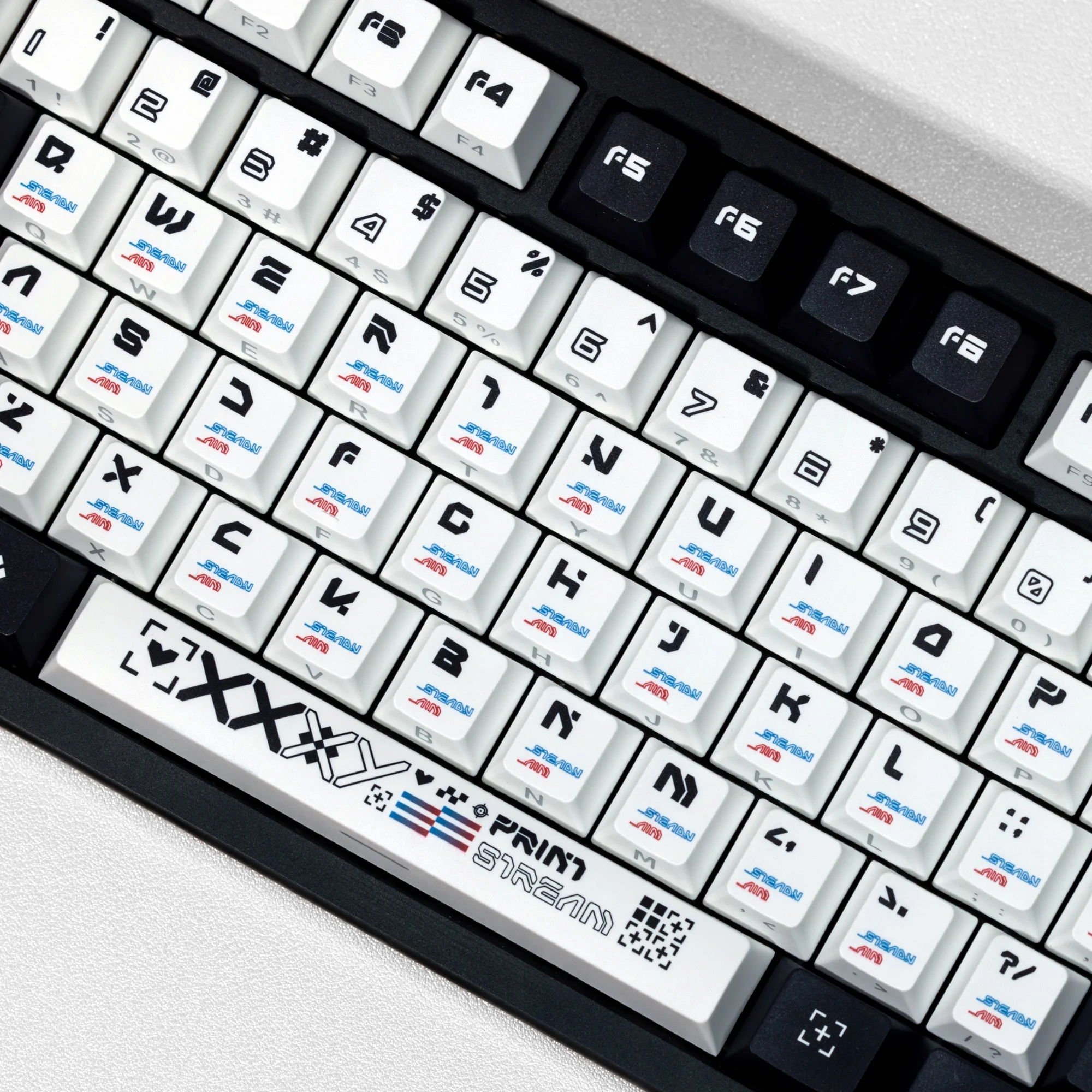 Black & White PBT Korean Keycaps with Double-Side Print