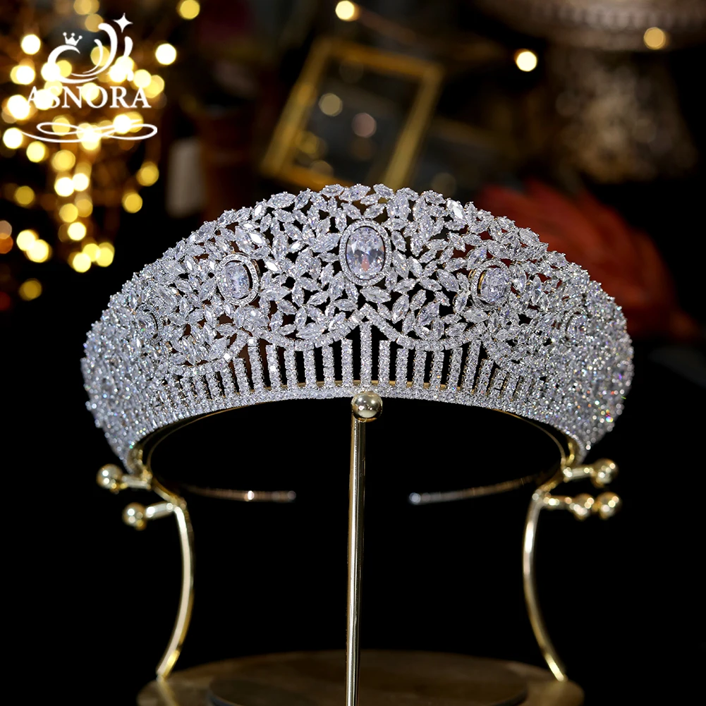 

2024 New Round Crown Hair Accessories For Women Zirconia Tiara Diademas Bride Headbands Girls Wedding Jewelry Bridesmaid Gift