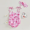 Citgeett Summer Infant Baby Girl Football Outfit Bow Rugby Print Shoulder Bodysuit Bow Headband Clothes Set 4