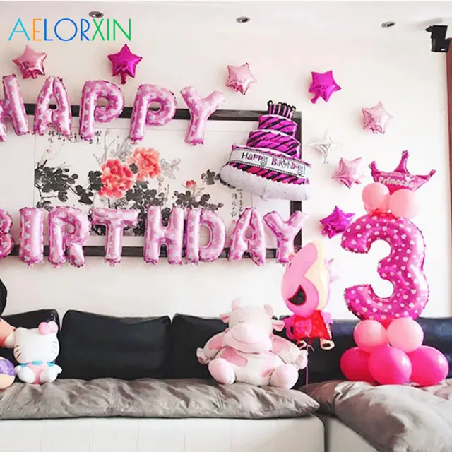 32-inch Digital Balloon Cartoon Inflatable Children Birthday Party Decoration Number Balloon Foil Balloons Kid Boy Toy Baby 3