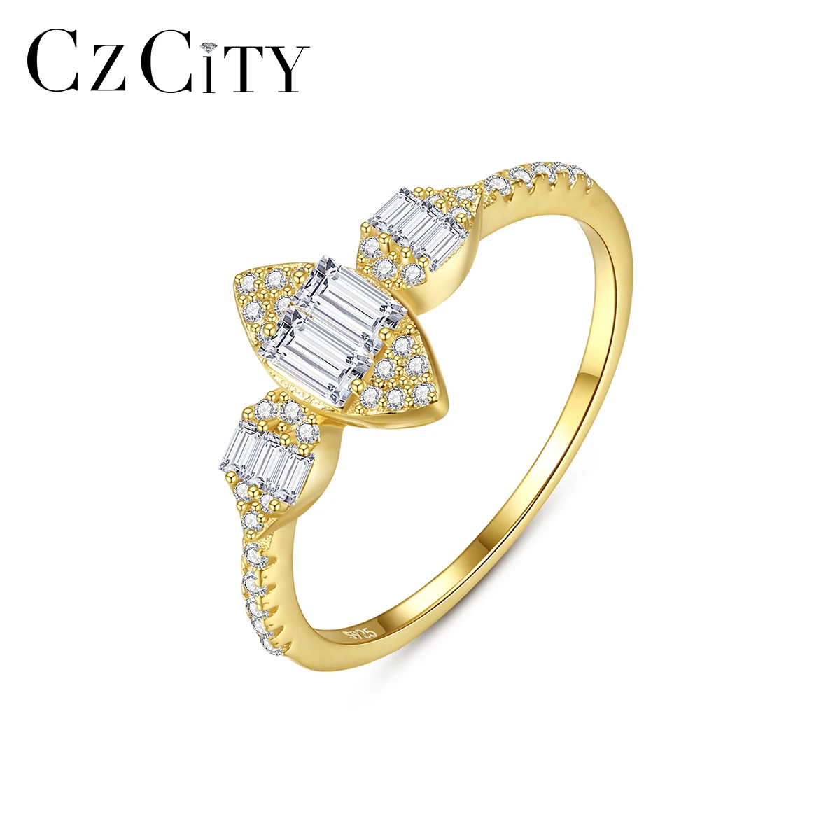 

CZCITY CZ Rings for Women Wedding Engagement Fine Jewelry 925 Sterling Silver Promise Bague Fashion Bijoux Femme Christmas Gifts