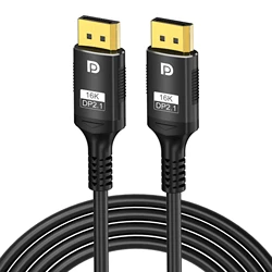 Ultra High-Speed DisplayPort Cable 16K 80Gbps for Gaming Monitors and HDTVs (16K DP 2.1)