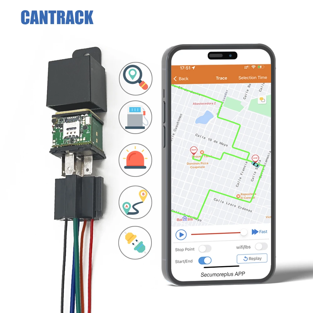 cantrack relais gps tracker 2g suivi gps du vehicle secumoreplus locator