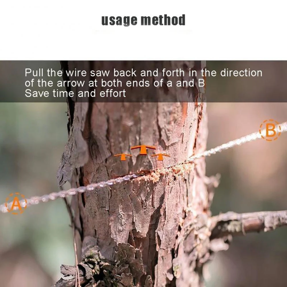 Rope Saw Portable Stainless Steel Wire Saw Manual Cutting Chain Camping Hiking Survive Woodworking Tools(9.8Feet)