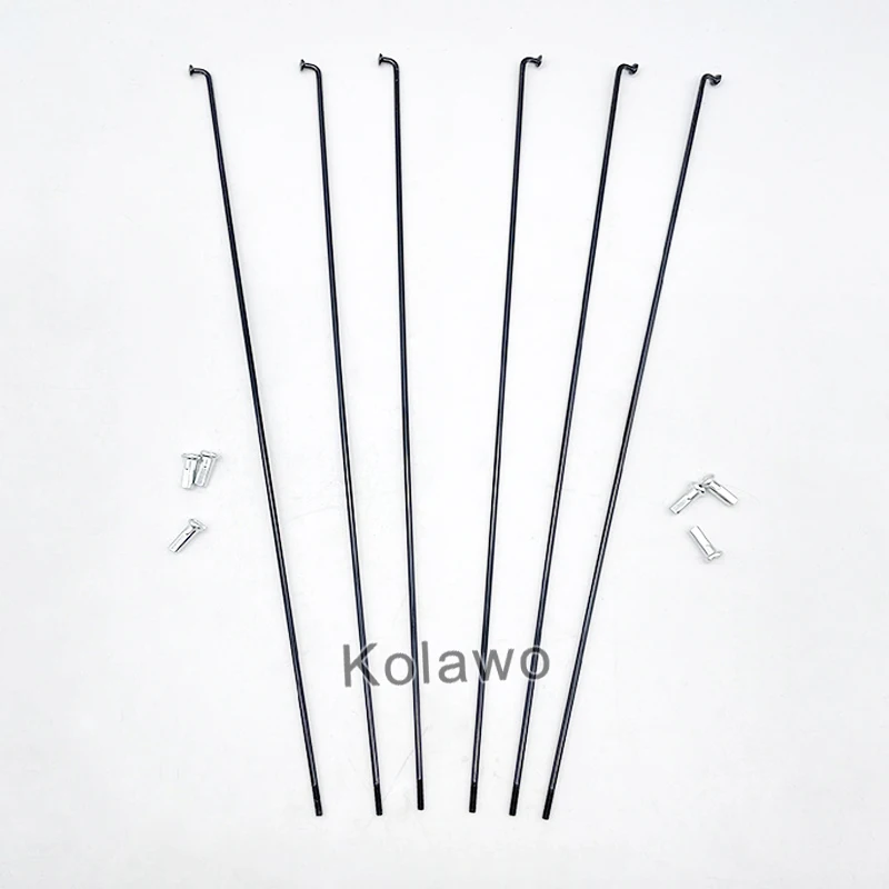 Bicycle Spokes 25Pcs 13G Bicycle Spokes With Nipples Black Steel Mountain/Road Bike 2.3mm High Strength Electric