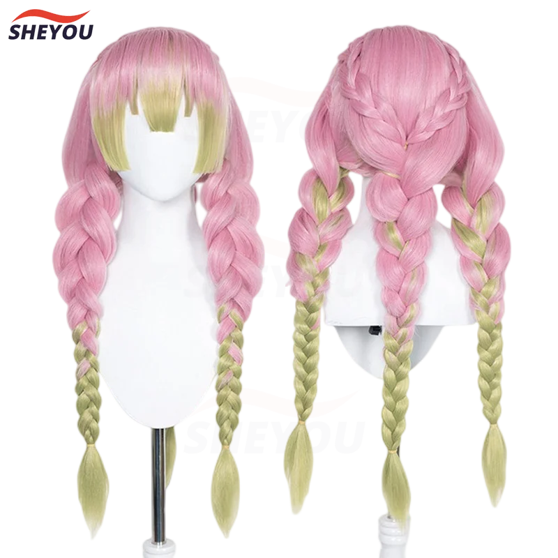 Mitsuri Kanroji Cosplay Wig Demon Slayer Kimetsu no Yaiba Long Pink