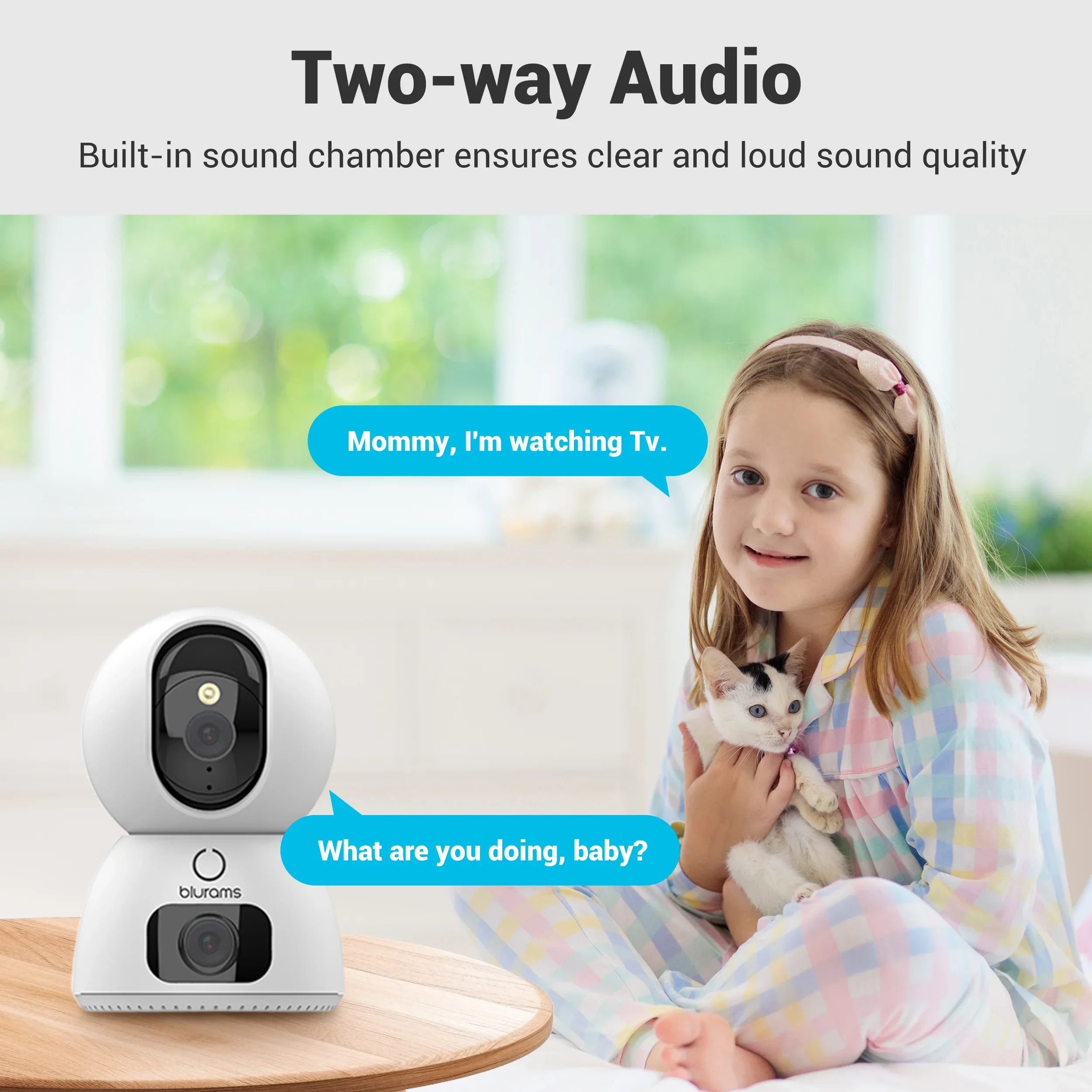 Blurams ,2.4G/5GHz WiFi,Dual Screen Machine with Linked Tracking And Dual Lens Linkage for Security And Surveillance,Bluetooth 3
