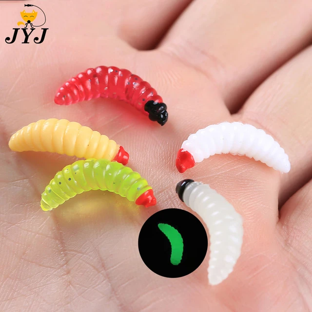 JYJ 1 box 100pcs 2cm 0.4g soft PVC materical fishing grub worm lure baits  for carp fishing tackle - AliExpress