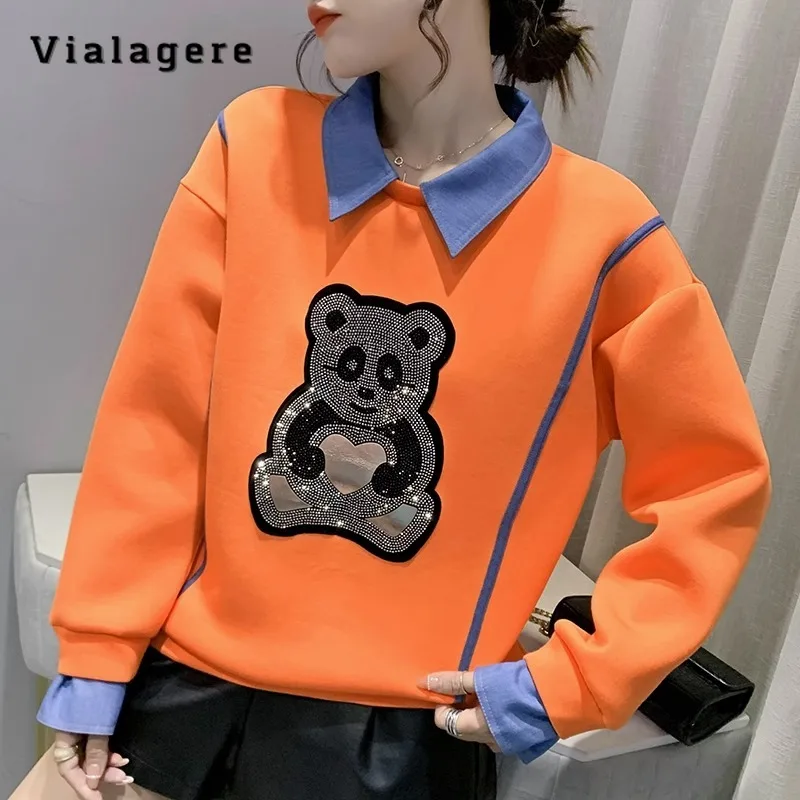 

2023 Autumn Winter Women's Fashion Long Sleeve Patchwork Ladies Sweatshirts Korean Casual Style Pullovers Y2K Female Top