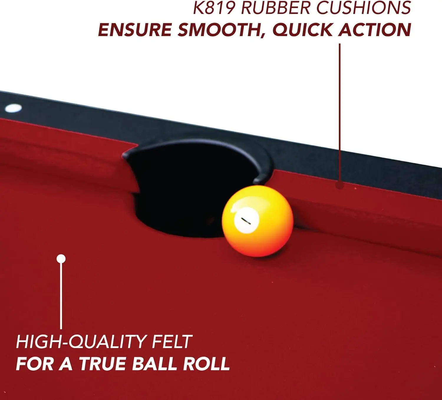 6-ft Pool Table with Table Tennis Top-Black with Red Felt