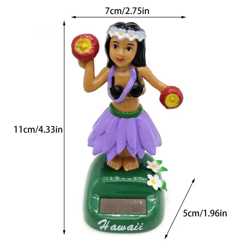 Solar Powered Dancing Decoration Solar Powered HulaGirl Shaking Head Doll Dashboard Hawaiian HulaGirl For Car Dashboard Home