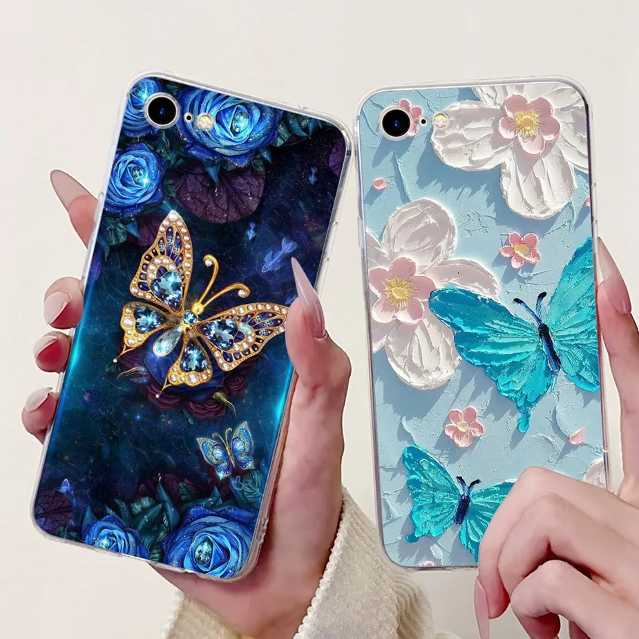 Cute Cat Painted Clear Silicone Soft Slim Phone Case