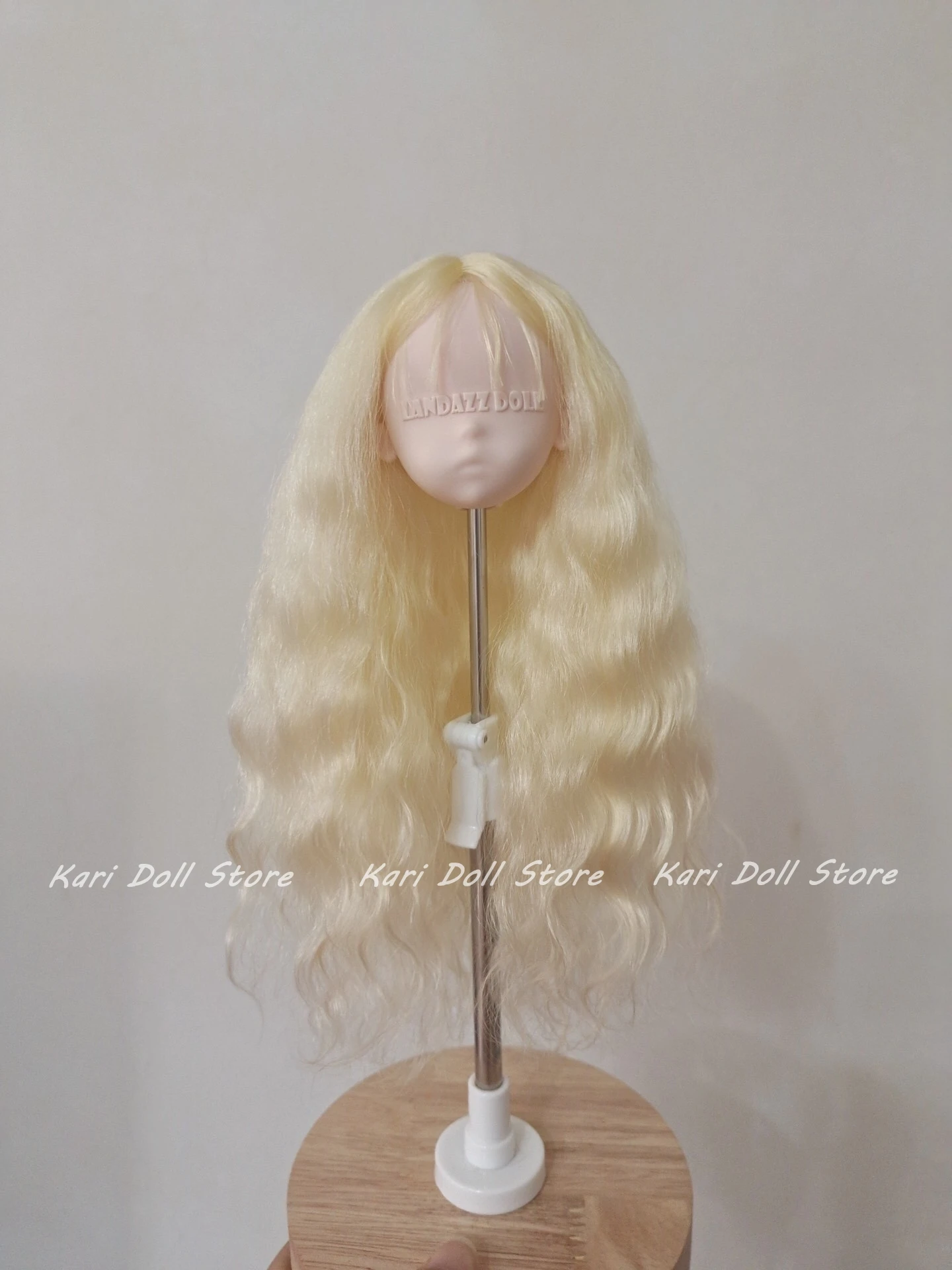 2026 카리 인형 가발 랜다즈 랜두두 인형용 천연 하드 쉘 모헤어 가발 16cm 머리둘레