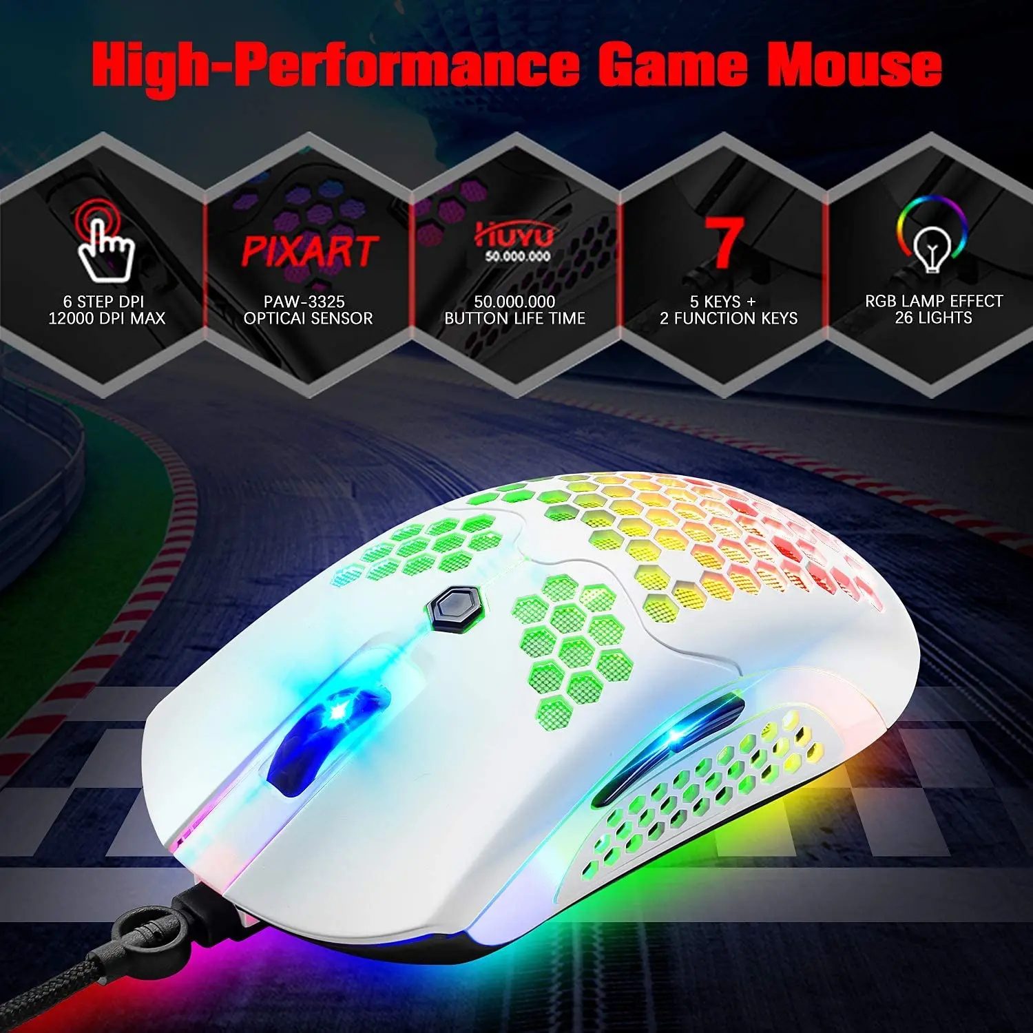Mechanical Gaming Keyboard and Lightweight Gaming Mouse Set