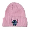 Stitch Knit Hat Cartoon Embroidered Benie Cap Cute Unisex Warm Stretchy Hats Christmas Gift for Adult Kids Outdoor Thermal Caps 4
