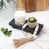 Wood Pedestal Soap Stand, Farmhouse Wood Riser, Soap Dish Holder/Tray Counter Decor for Bathroom Kitchen, Rustic Candle Plant 6