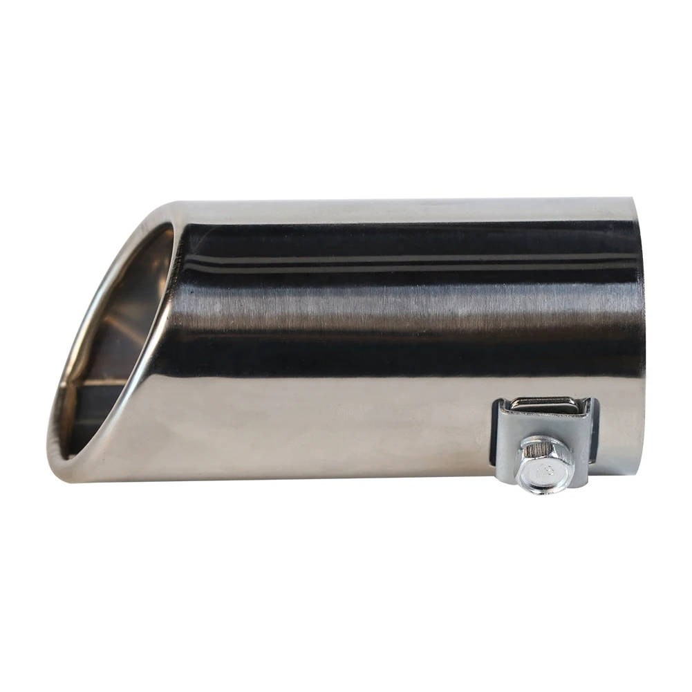 Car Exhaust Tip Steel Stainless Chrome Muffler Exhaust Tip Modification Tube for Straight Tailpipe exhaust muffler tip exhaust pipe muffler exhaust trim pipe