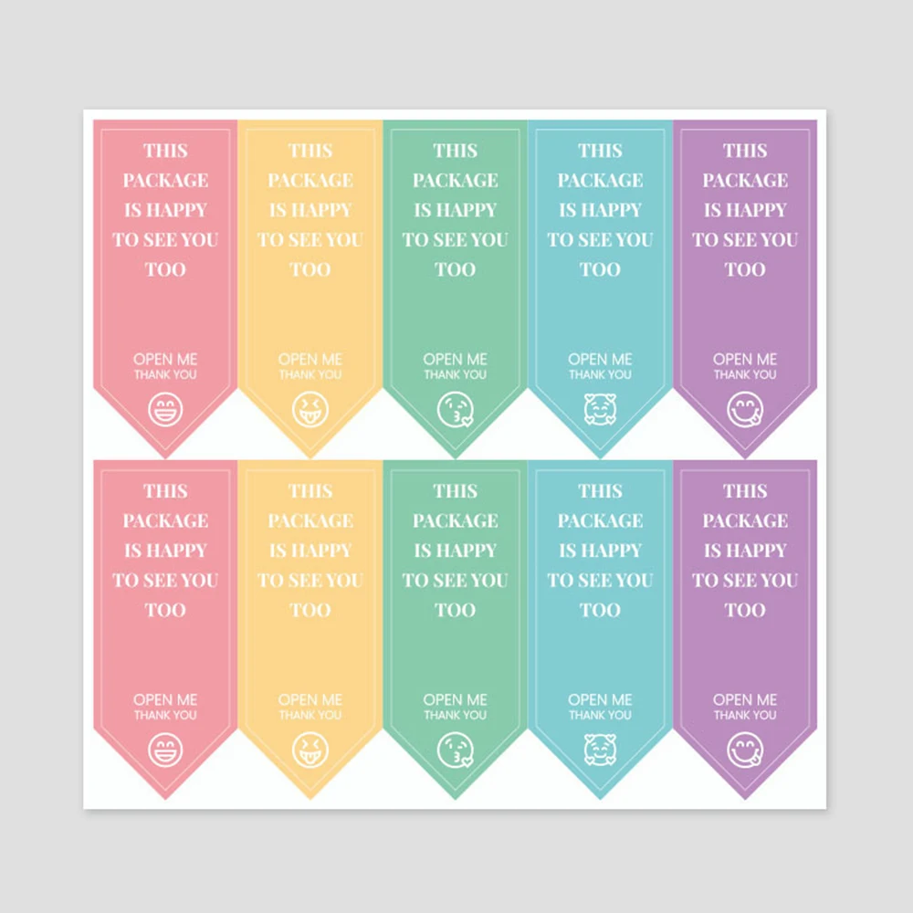 

10-100pcs Rectangle Seal Labels for Wedding Party Decor Gift Wraps This Package Is Happy To See You Stickers For Package