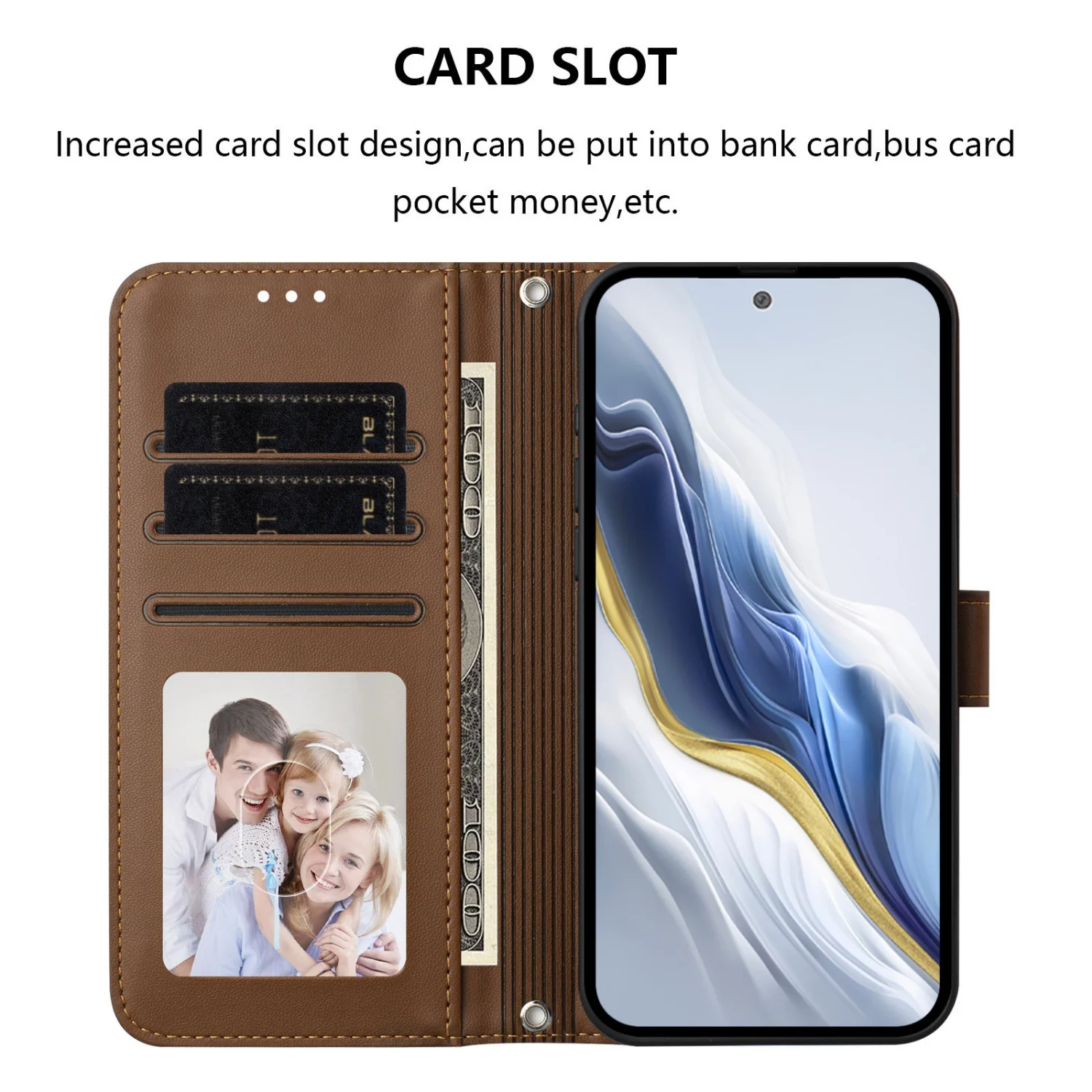 Leather Flip Phone Case with Wallet Protection - Elegant and Durable Cover