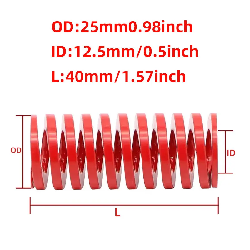 Red Die Spring Compression Spiral Stamping Spring For Car Rear Trunk Tailgate Strut Support Lift Bars Tools OD 25mm 2PCS compression spring