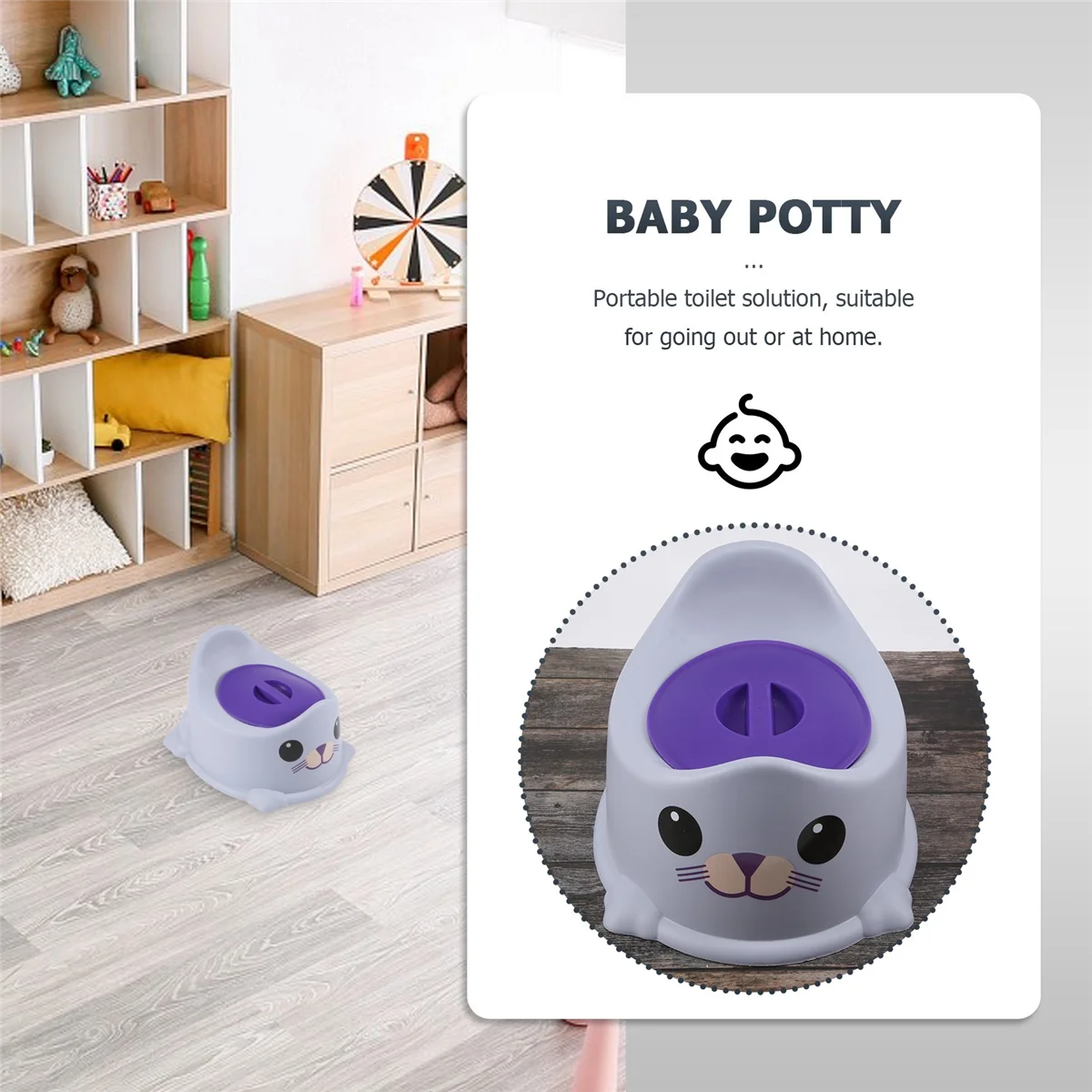 Baby Potty Training Seat with Backrest Portable Pot for Kids Baby Boy Toilet Cute Potty Stool for Boys-Purple baby potty seat
