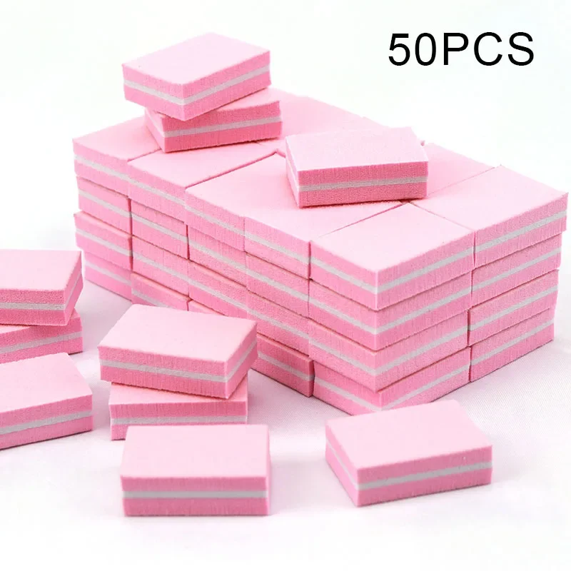 10-100PCS Double-sided Mini Nail File Blocks Colorful Sponge Nail Polish Sanding Buffer Strips Polishing Manicure Nail Art Tools