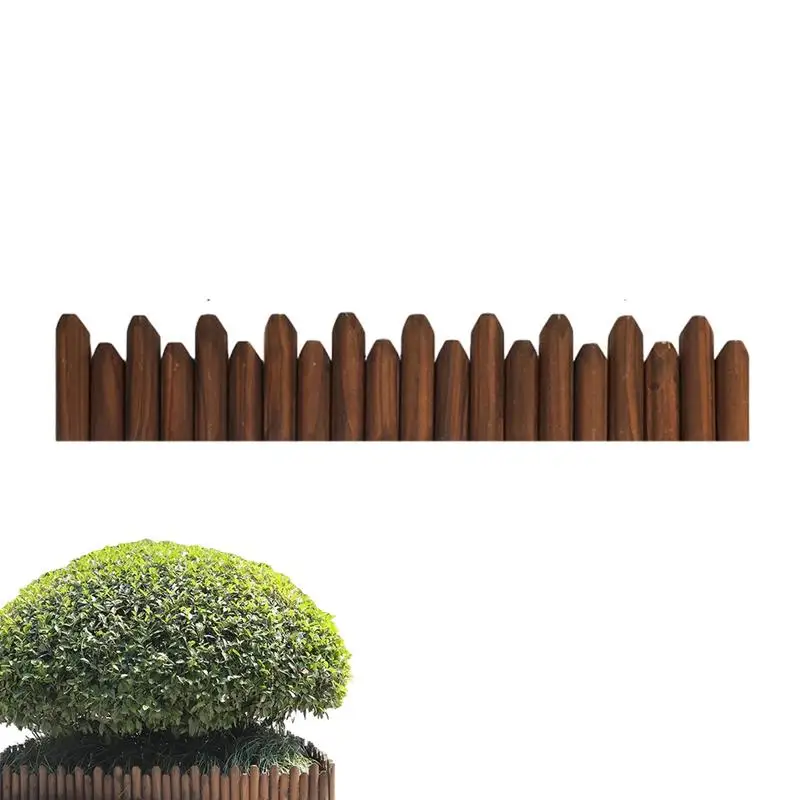 

Wood Garden Fence No Dig Landscape Edging Lawn Fence Flower Bed Border Flexible Decorative Borders For Spring Yard Patio Pathway