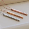 Lemegeton Personalized Cuboid Necklace Custom Name Pendant Engraved Square 3D Bar Necklace Stainless Steel Jewelry Party Gifts