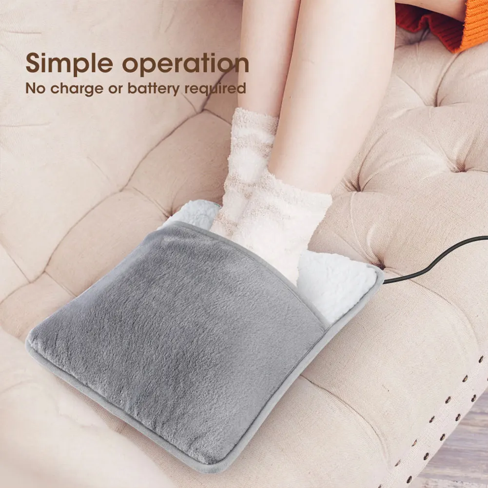 Household Feet Warmer Heater USB Constant Temperature Soft Plush Thermal Blanket Feet Foot Warming Mat Heating Slippers
