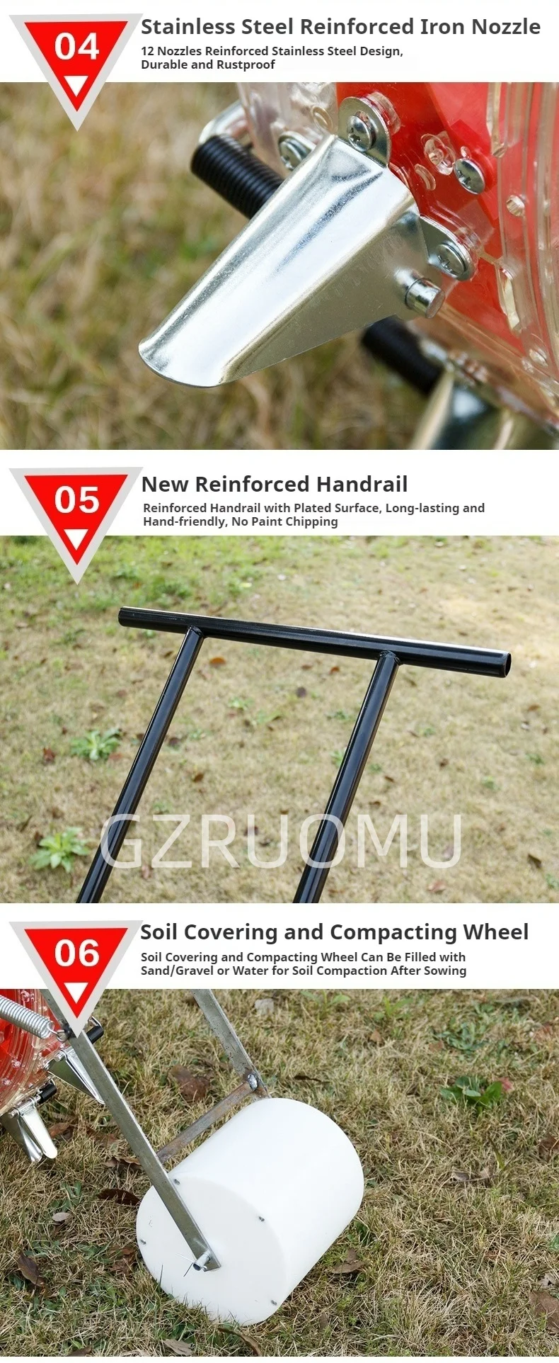 Drum Type Seeder Hand Push Multi Function Sowing Machine For Corn Peanut Soybean